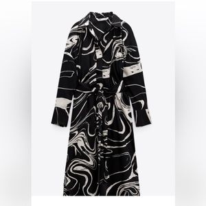 Zara Black & White Silky Dress
